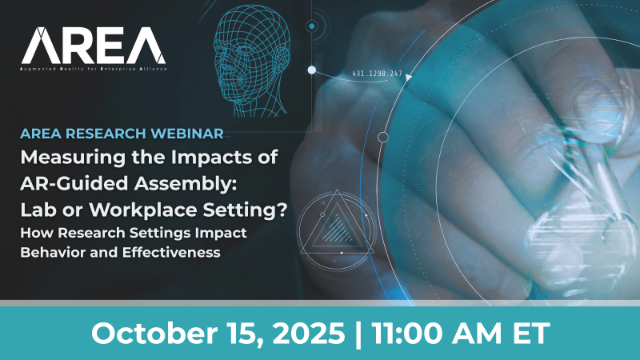 AREA Research Webinar - Measuring the impacts of AR-Guided Assembly: Lab or Workplace Setting?