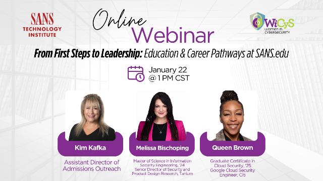 From First Steps to Leadership: Education & Career Pathways at SANS.edu