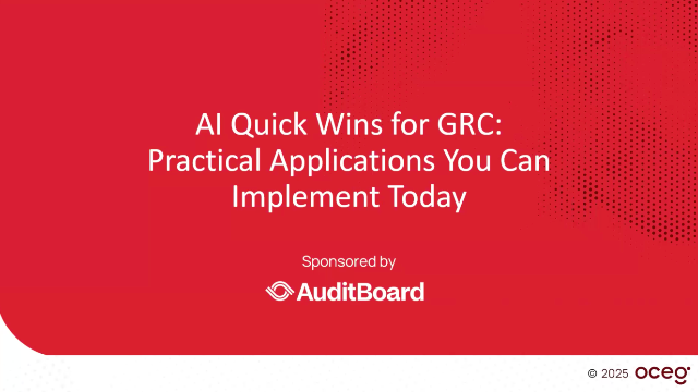 AI Quick Wins for GRC: Practical Applications You Can Implement Today Recording