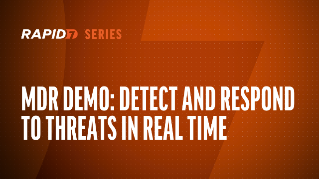 [NA] MDR Demo: Detect and Respond to Threats in Real Time