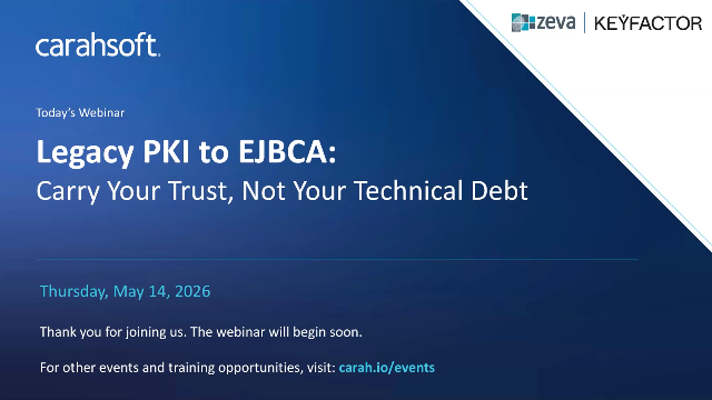 Legacy PKI to EJBCA: Carry your Trust, not your Technical Debt