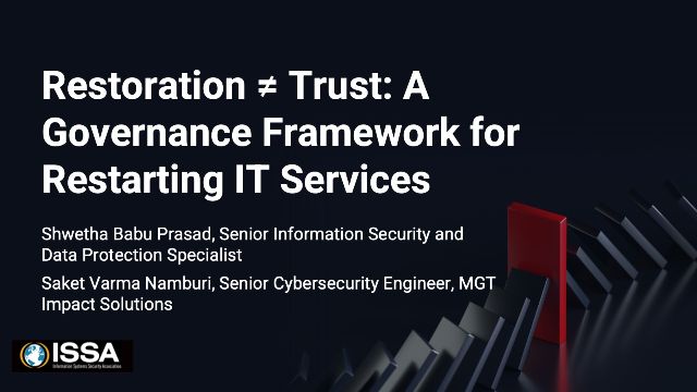 Restoration ≠ Trust: A Governance Framework for Restarting IT Services