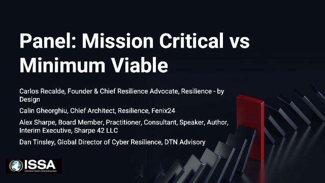 Panel: Mission Critical vs Minimum&hellip;