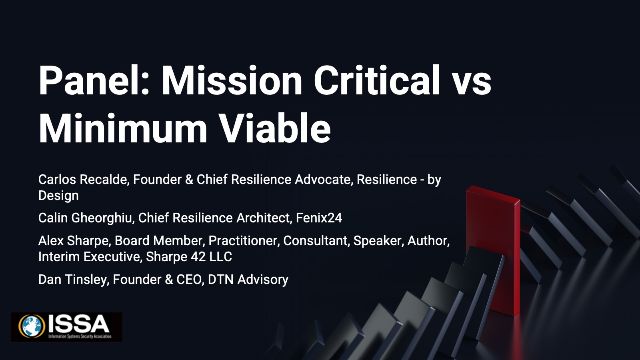 Panel: Mission Critical vs Minimum Viable