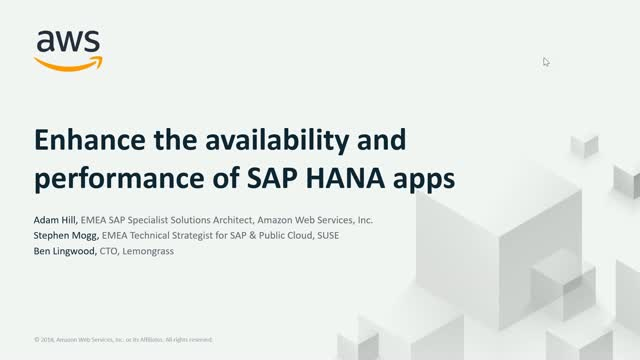 Run SAP HANA Apps In AWS With SUSE For Near Zero Downtime