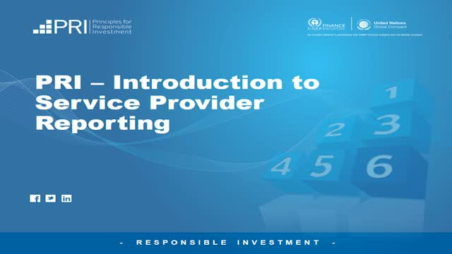 PRI: Intro to reporting 2020 for service providers