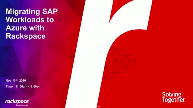 Migrating SAP Workloads to Azure with Rackspace