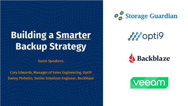 Workshop: Building Reliable Backup Workflows using Veeam and Backblaze