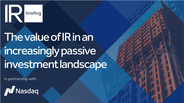 The value of IR in an increasingly passive investment landscape